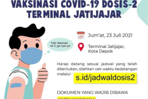 Vaksinasi Covid-19 Dosis Kedua di Terminal Jatijajar Kota Depok