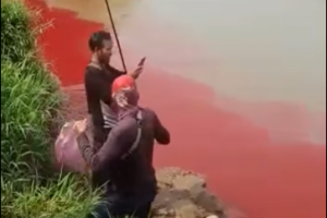 Air Berwarna Merah, DLH Tangsel Tes Mutu Sungai Cisadane
