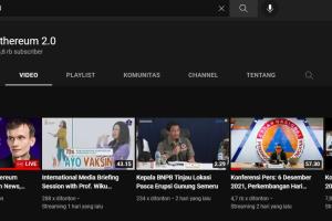 Akun YouTube BNPB Indonesia Berubah Nama Jadi Ethereum 2.0