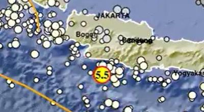 Gempa Magnitudo 5,5 Guncang Sukabumi