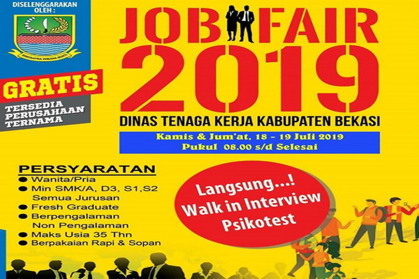 Disnaker Bekasi Gelar 'Job Fair' 18-19 Juli 2019
