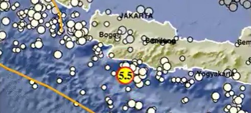 Gempa Magnitudo 5,5 Guncang Sukabumi