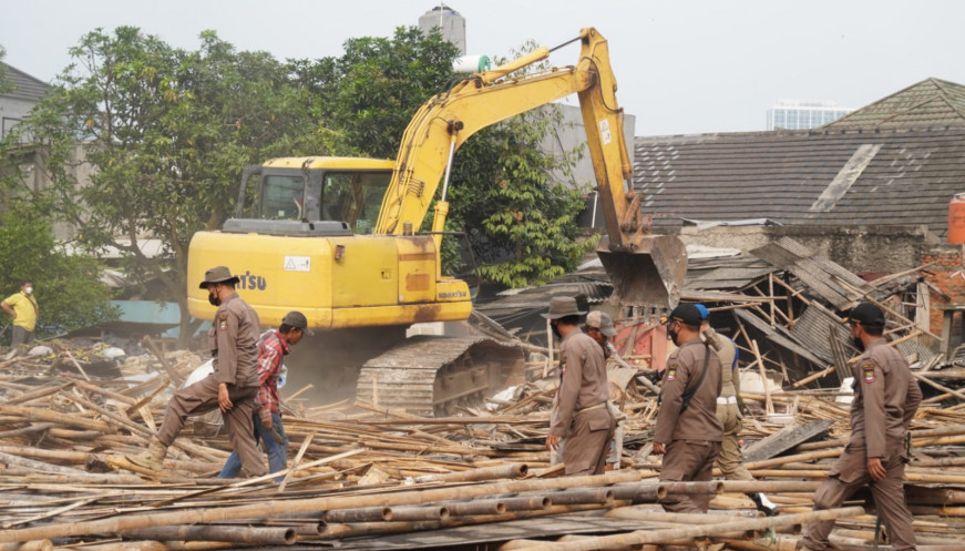 59 Bangunan Liar di Kepala Dua Kabupaten Tangerang Dibongkar