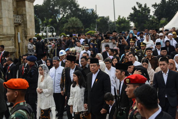 Keluarga besar Presiden RI keenam Susilo Bambang Yudhoyono. (Foto: Antara Foto). 